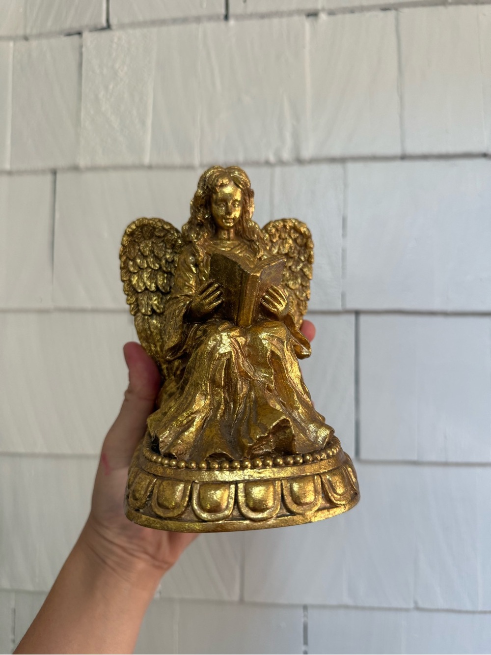 vintage 1998 gold-toned reading angel bookends - Picture 6 of 6